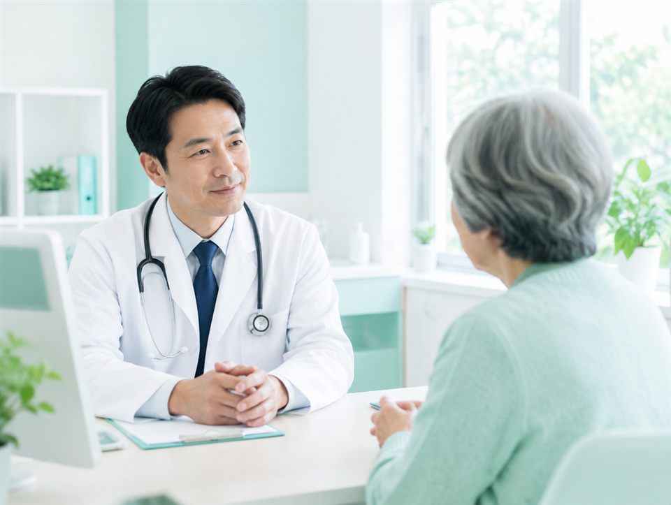 医師が患者の話に耳を傾ける様子